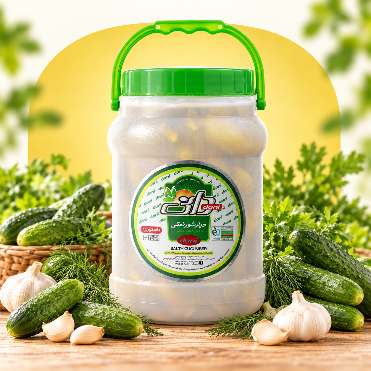 خیارشور دبه‌ای ۱۸۰۰ گرم